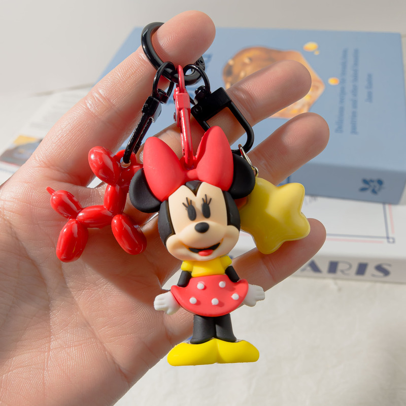 Spring Buckle K23 Creative Cartoon Mickey Minnie Keychain Couple Men and Women Car Keychain Pendant Student Bag