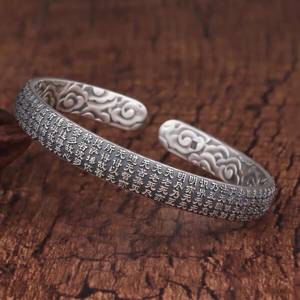 Retro ethnic silver bracelet for men and women