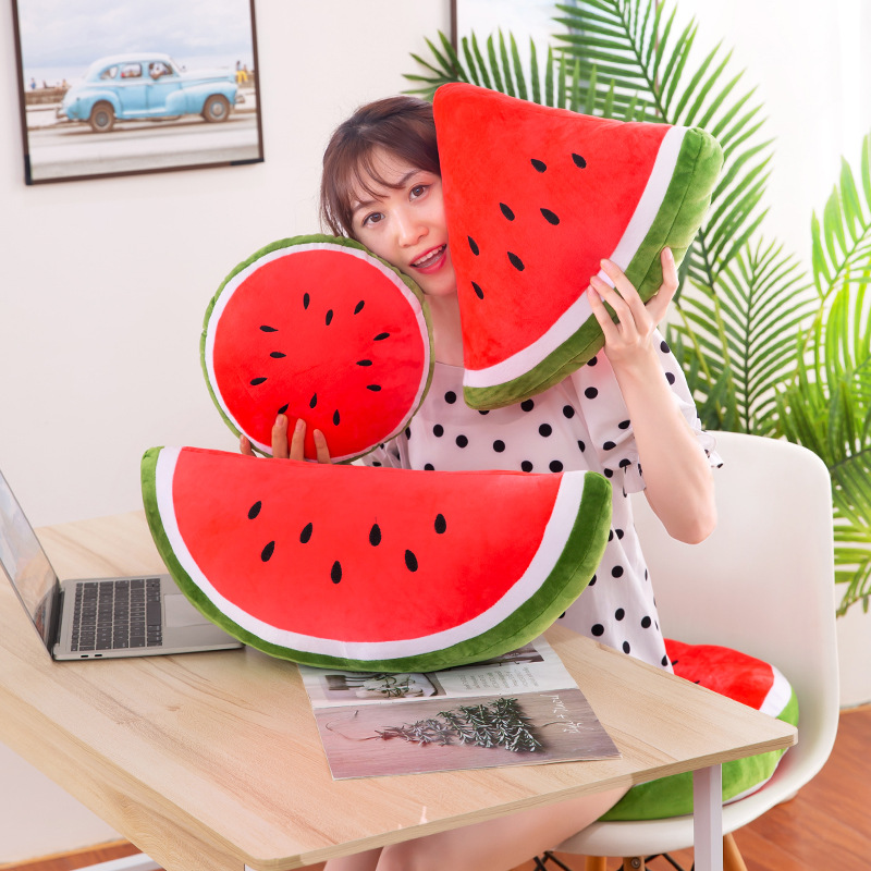 New simulation fruit pillow, watermelon cushion, plush toy, office chair sofa cushion, stuffed doll