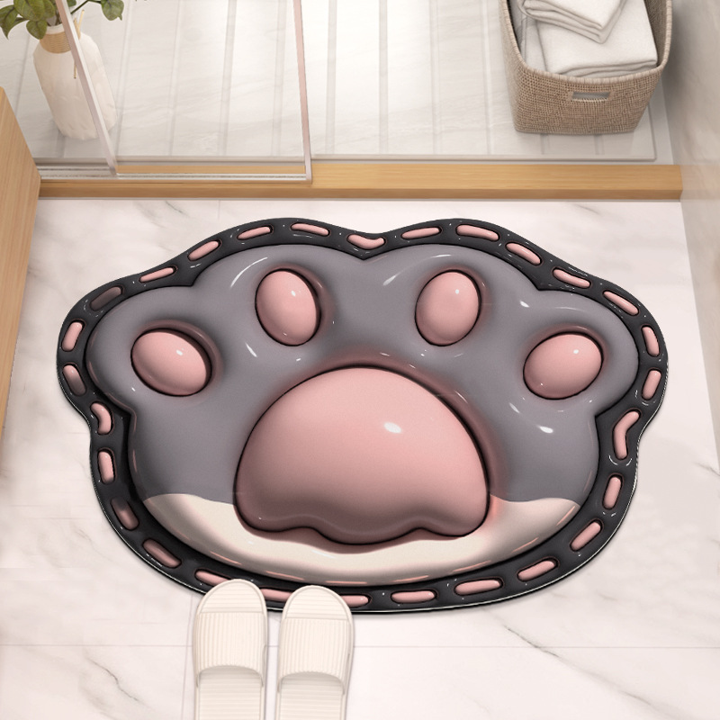 Alfombra de piso de expansión tridimensional 3D baño alfombra absorbente de barro de diatomeas baño puerta del baño alfombra del hogar alfombra antideslizante alfombra del piso