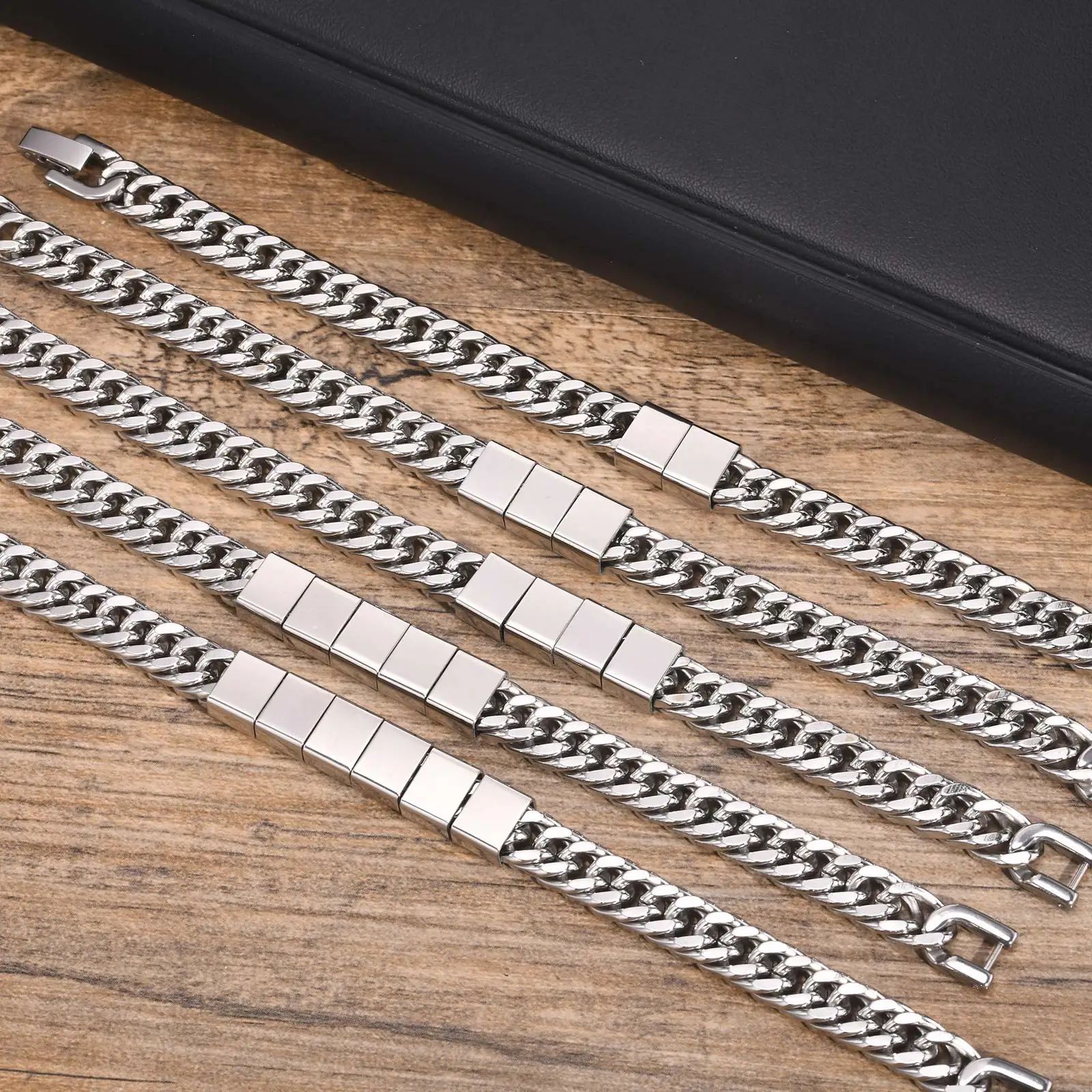 Armband med cubansk länk i rostfritt stål för män_voghion.com