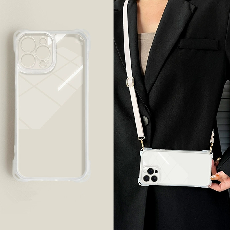 Four-Corner Anti-Drop Redmi Note 15 Pro+ Phone Case K80 Crossbody Strap Xiaomi 15 Soft Case Note 14 Compatible K70