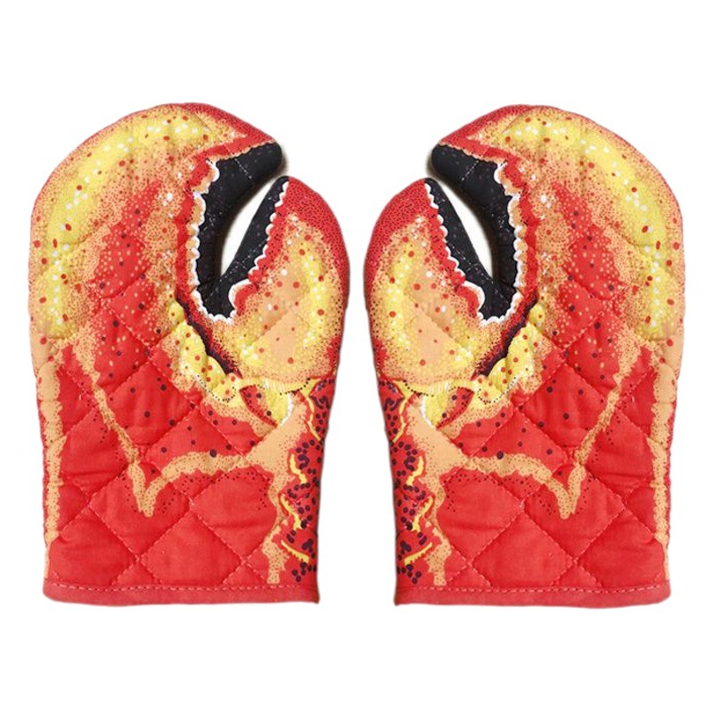 FUENTE Fábrica al por mayor cangrejo alicates guantes de algodón guantes de horno microondas anti-escaldado guantes de aislamiento para hornear una generación