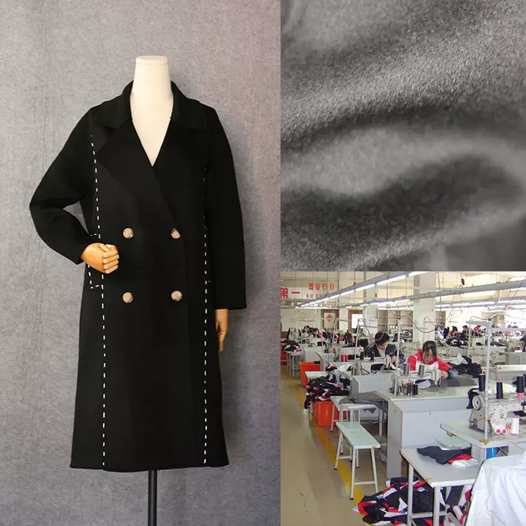 赫本风双面羊绒大衣中长款定制 女装双面呢厂家定制 小单50件起