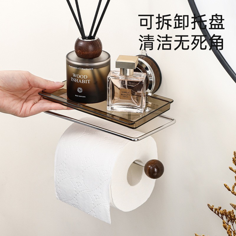トイレットペーパーホルダー ペーパータオルボックス ロールペーパー スプリング式トイレットペーパーホルダー 穴あけ不要 ペーパータオルホルダー 洗面所 ロールペーパーホルダー|undefined