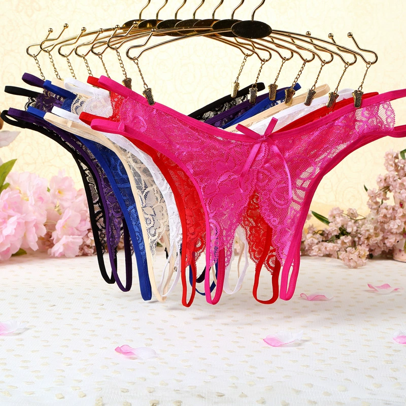 Производитель сексуального нижнего белья оптом: сексуальные трусики-стринги, открытые кружевные трусики с бантом для женщин 233