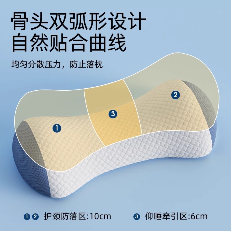 almohada especial para columna cervical para ayudar a dormir y proteger el cuello, almohada baja de algodón de memoria de presión cero para adultos que duerman con tracción y recuperación lenta