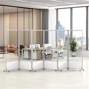 Office Transparent Mobile Screen Factory Workshop Acrylic Frosted Folding Partition Hospital Activity Screen Simple