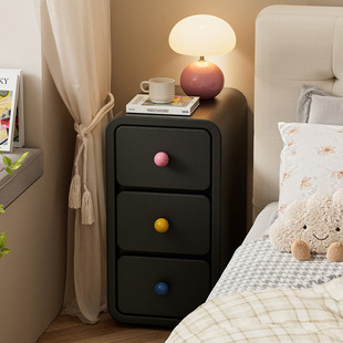 Dopamine Style Bedside Table Small Very Narrow Storage Cabinet Household Solid Wood Bedside Cabinet Cute Creative Storage Locker