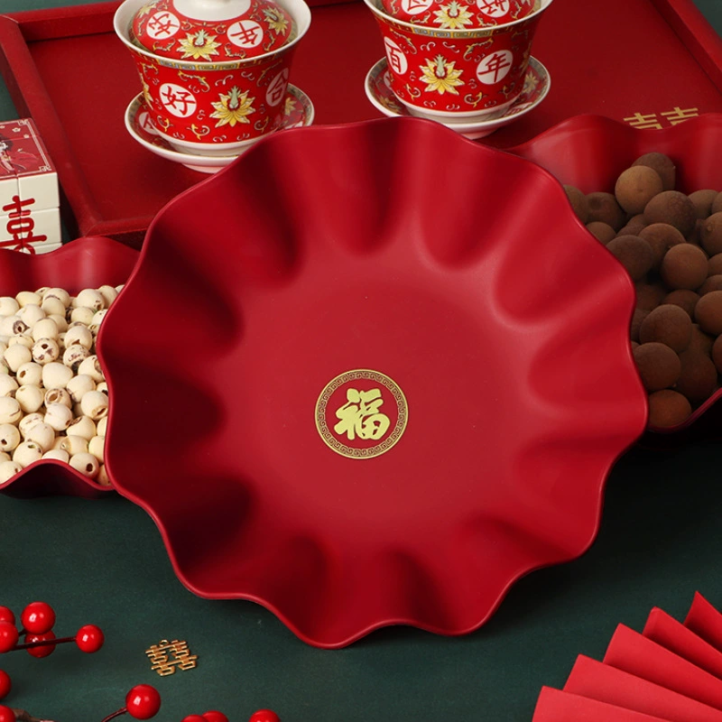 Свадебная свадебная тарелка красная пластиковая тарелка с фруктами