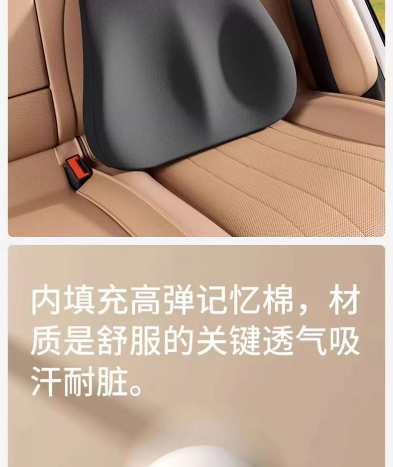 Car Headrest and Lumbar Support Memory Foam Car Cushion for Long Sitting, Neck and Waist Protection Pillow