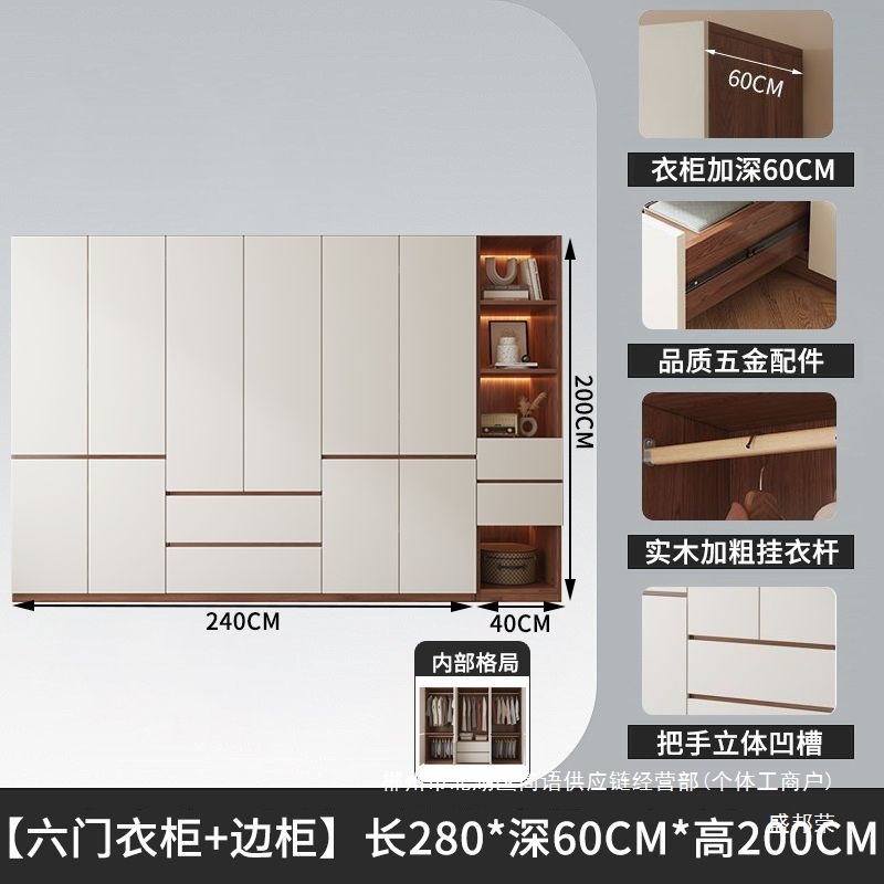 Fábrica directa armario de madera sólida dormitorio doméstico colgante completo sin instalación simple puerta abierta gabinete conjunto ligero image 4