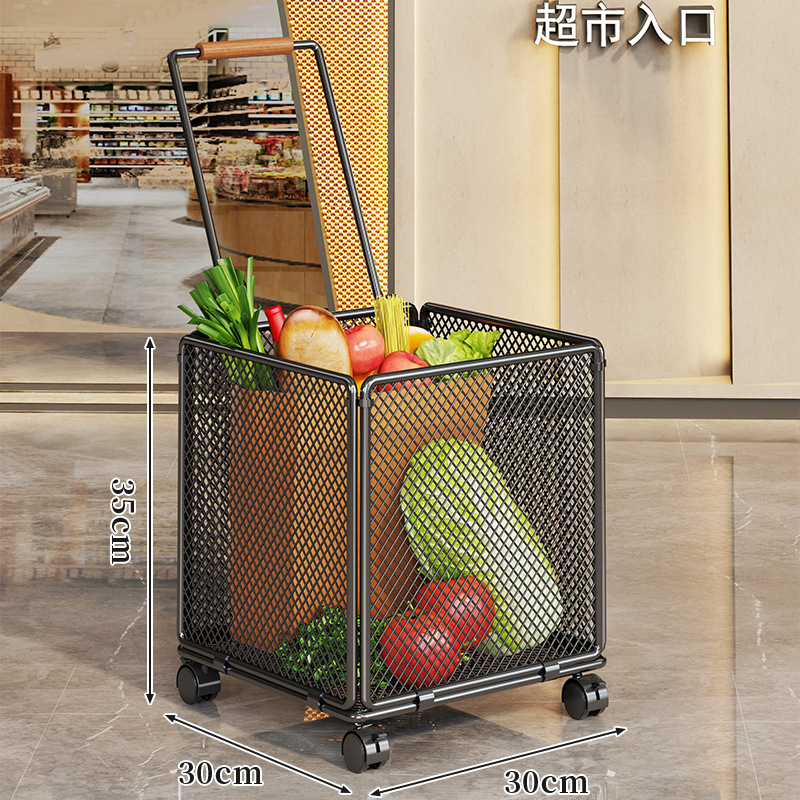 Carrito Manual de Compras de Hierro, Portátil y Móvil, para Compras y Supermercado image 6