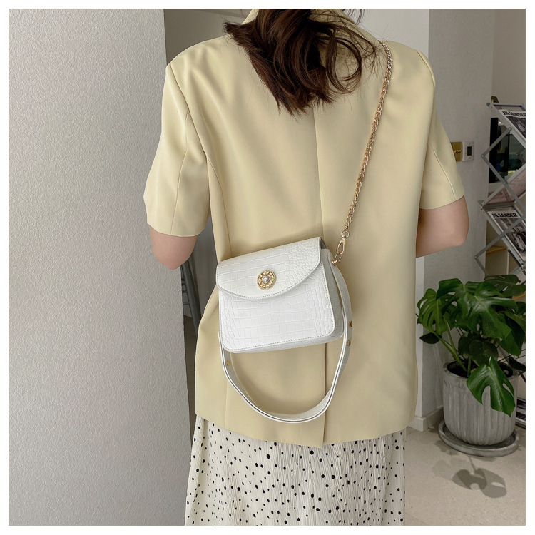 Neue Kleine Tasche Frauen 2021 Frühling Neue Koreanische Retro Einfache Umhängetasche Krokodil Muster Kette Messenger Frauen Tasche display picture 13