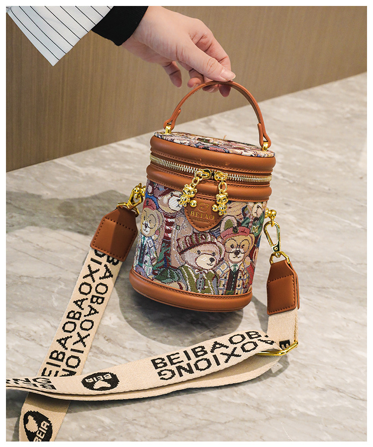 Women's Bag high end hand held bucket bag niche design shoulder crossbody_voghion.com