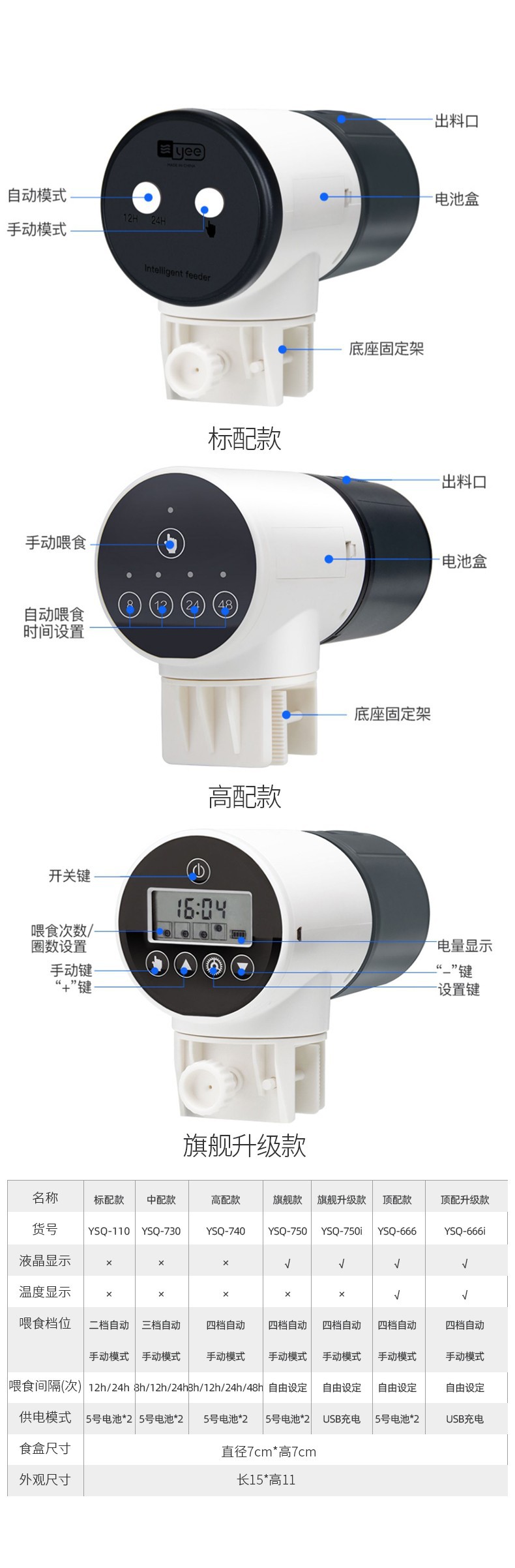 鱼缸自动喂食器小型喂鱼器智能定时水族箱金鱼乌龟全自动投食器详情14