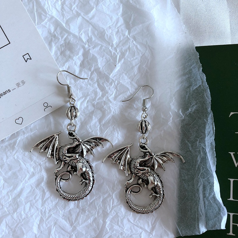 Title 5, Double Dragon Playing Pearl Vintage Earrings. T...