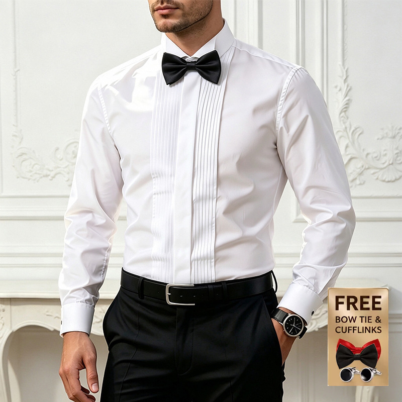 Business Wedding Groomsmen Group Performance Chorus Swallow Collar Host Shirt Men's Dress Swallowtail Collar White Shirt Business Wedding Groomsmen Group Performance Chorus Swallow Collar Host Shirt Men's Dress Swallowtail Collar White Shirt