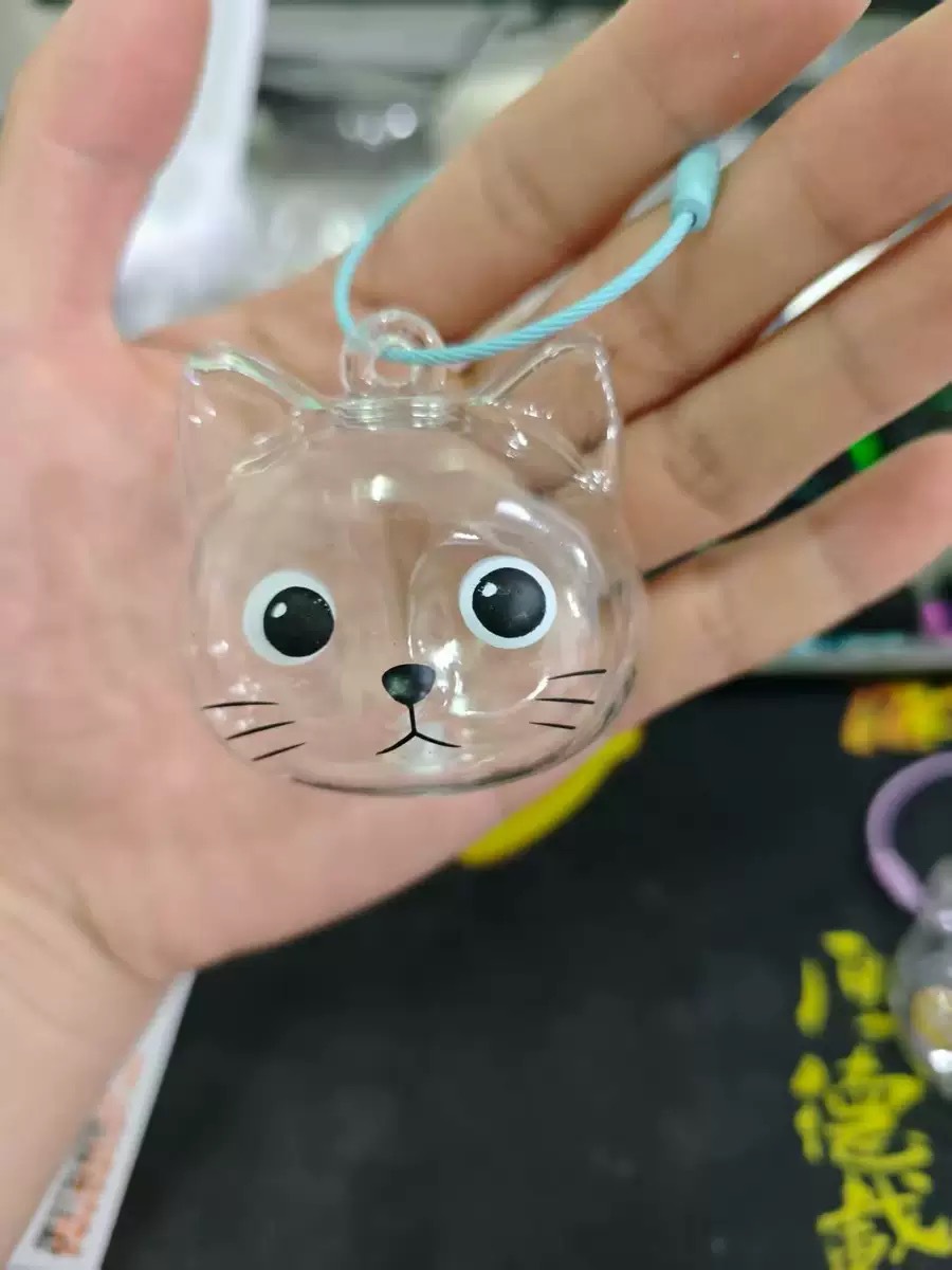 귀여운 고양이 머리 펜던트(하얀 눈알)