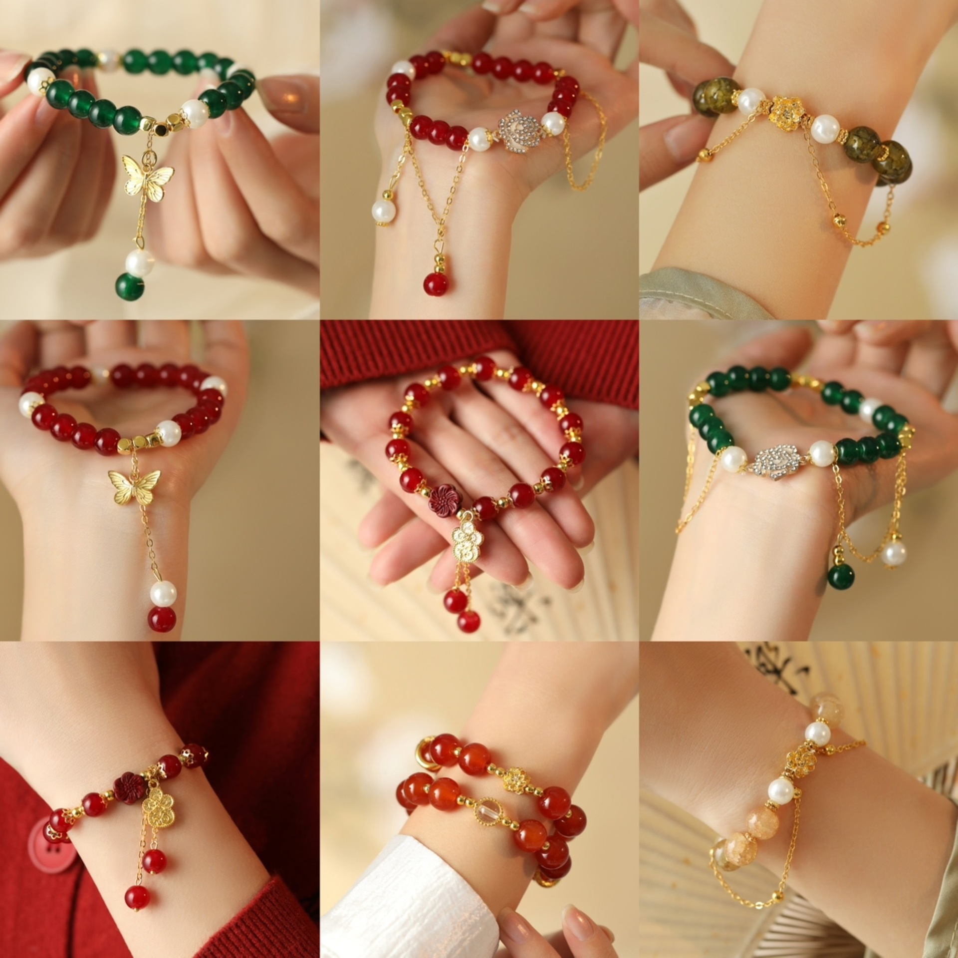 新款中式女款莲花古风超仙手链2025ins高颜值爆款闺蜜马面裙手链