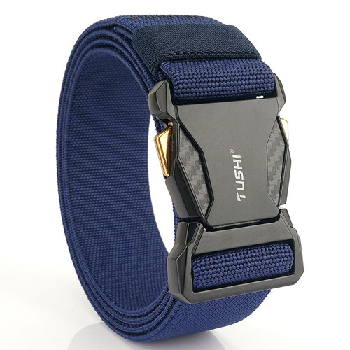New Tactical Quick Release Buckle Nylon Belt Braided Stretch Men's Belt Elastic Cargo Pants Belt Wholesale