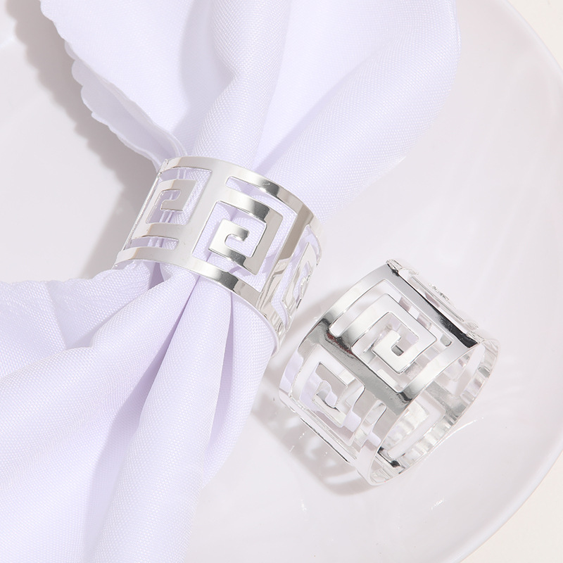 Nuevo hotel Boca tela anillo comida occidental palabra servilleta hebilla servilleta anillo metal vajilla Mesa servilleta anillo