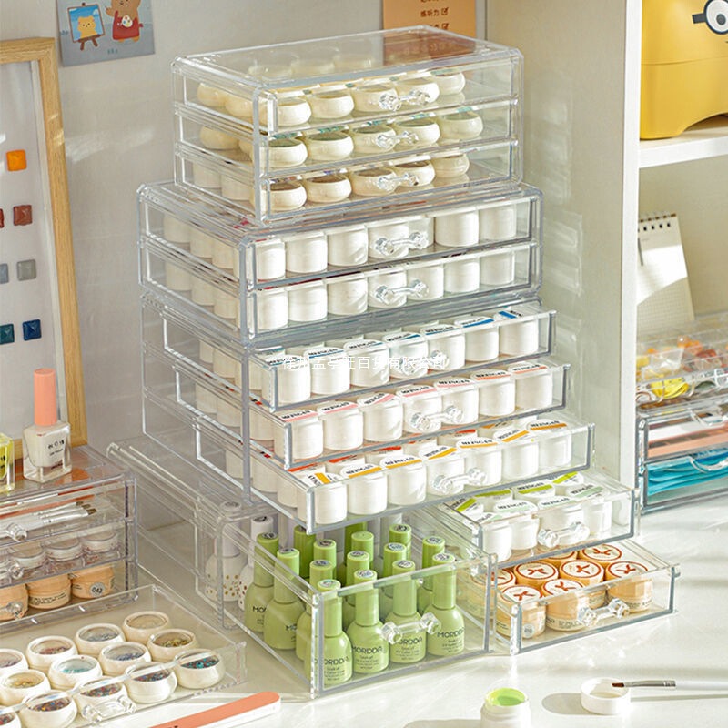 Acrylic Transparent Multi-Layer Storage Box for Nail Polish Gel, Desktop Nail Polish Gel, Trendy Acrylic Organizer