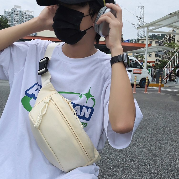 Simple crossbody bag, chest bag, fashionable and casual bag for women, 2025 new couple bag, versatile for sports, Japanese-style waist bag undefined