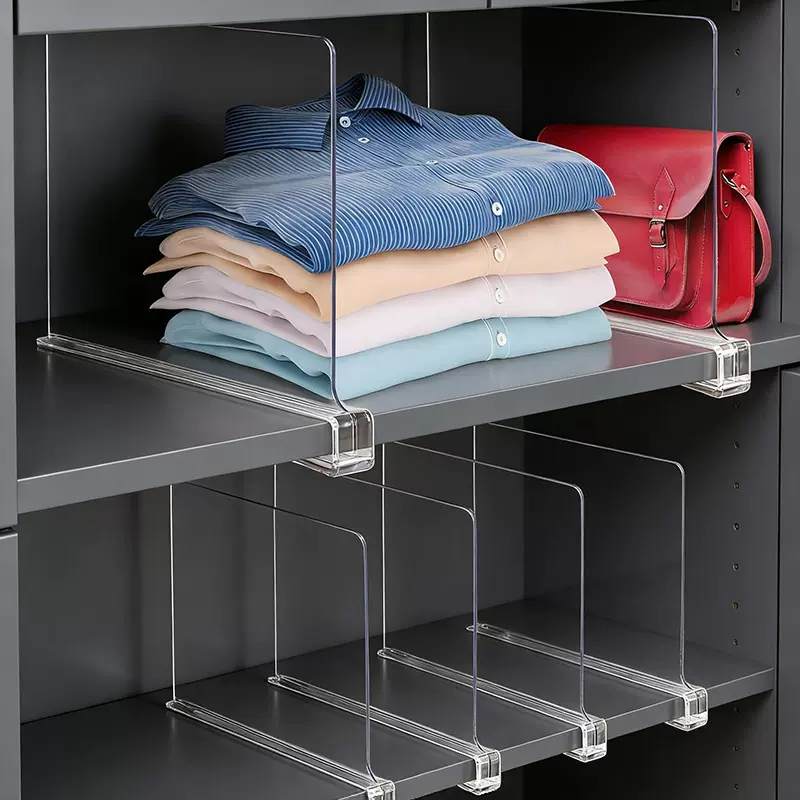 隔衣板透明亚克力橱柜衣物挡板收纳货架分隔板衣柜隔板多用途书架
