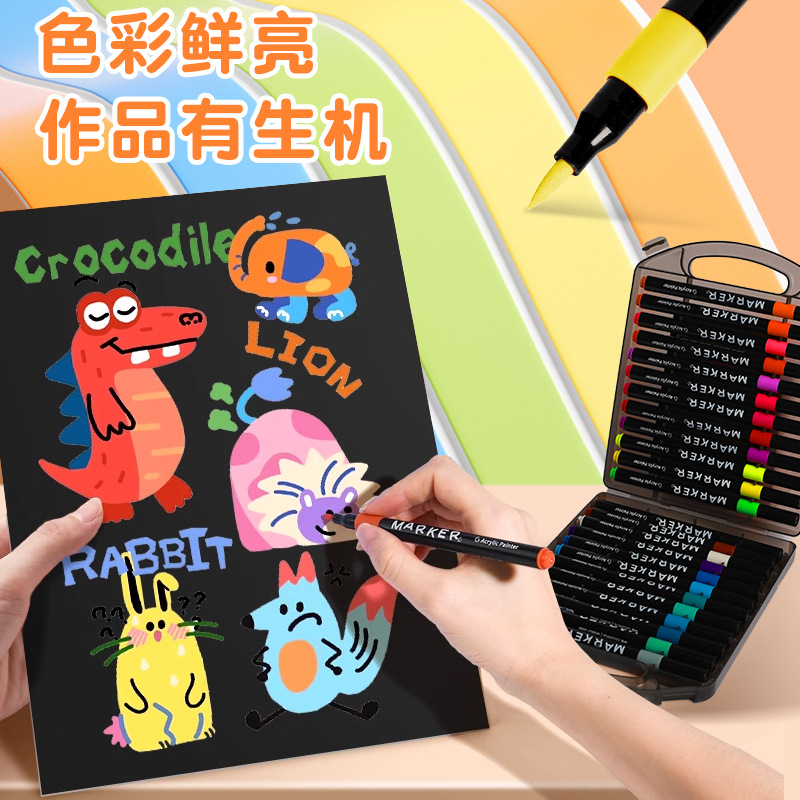 Lápiz de acrílico blando para niños, pintura de estudiantes auténtica, arte de graffiti, lápiz de color opaco barato