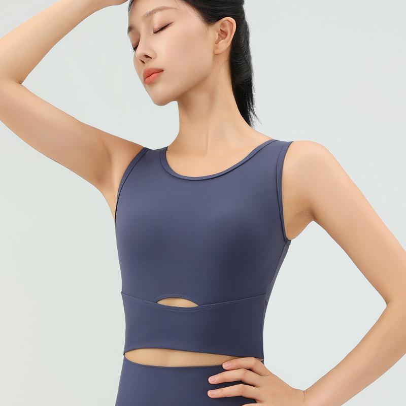 Women's Sports Vest Shock-proof All-in-one High-end Training Running Yoga Wear Fitness Bra With Chest Pad Inner Top