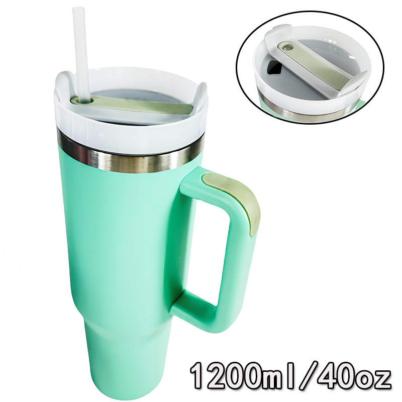 Taza de hielo portátil transfronteriza de segunda generación 304 taza de aislamiento de acero inoxidable 40oz taza de agua de paja de gran capacidad al aire libre