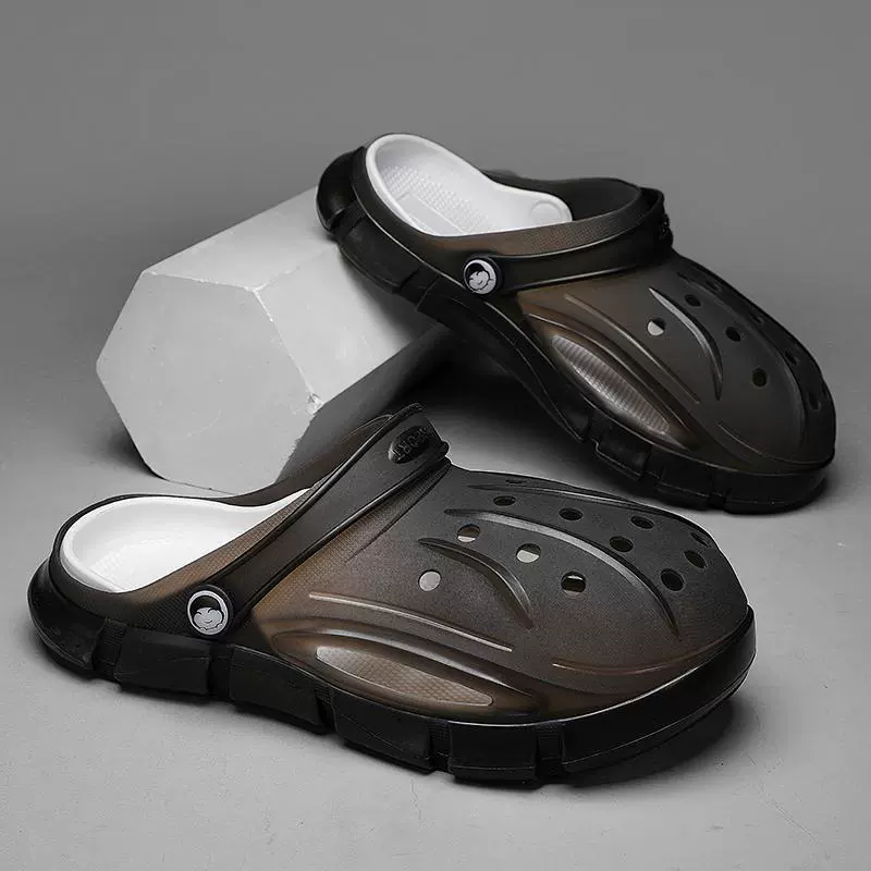 Туфли с отверстиями на толстой подошве мужские нескользящие тапочки женская медсестра пара новая дикая повседневная сандалия пляжная обувь