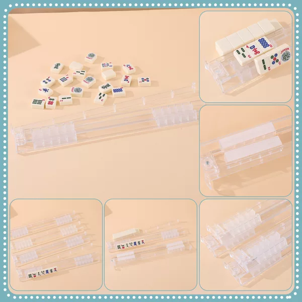 Amazon Cross-Border Push Ruler, Solid Color Push Ruler, Thickened Version with Push Rod, Dopamine Mahjong Card Organizer, Pvc Material