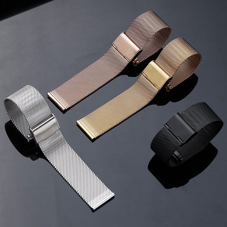 Manufacturer's New Applicable Huawei Samsung Watch Strap Dw Single Insurance Double Insurance Stainless Steel Watch Strap Buckle Milanese Watch Strap Manufacturer's New Applicable Huawei Samsung Watch Strap Dw Single Insurance Double Insurance Stainless Steel Watch Strap Buckle Milanese Watch Strap