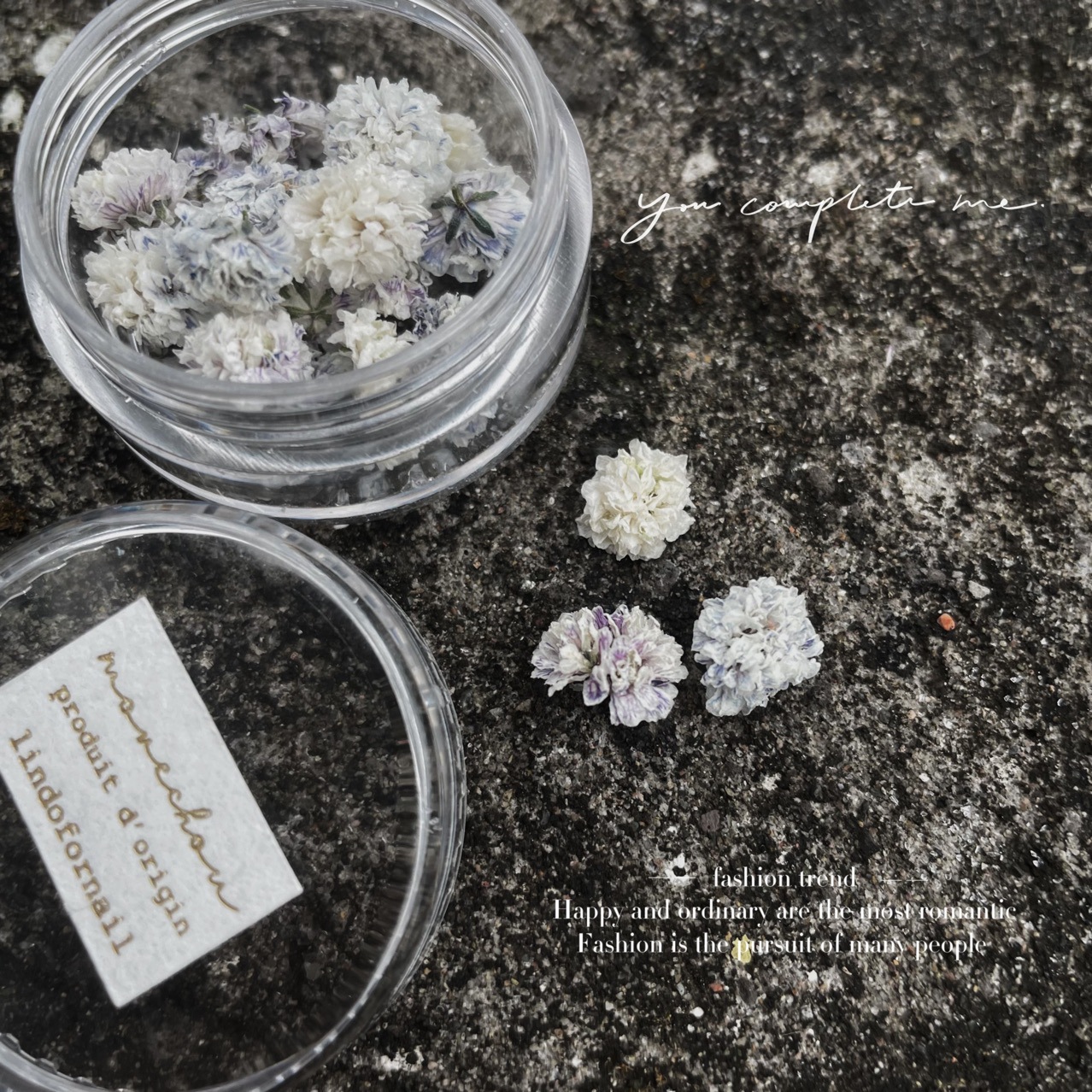 Japanese-style smint flower ball pile diamond nail art dried flower jewelry diy headdress earrings ring Time Gem series