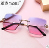 Trend fashionable metal sunglasses, two-color glasses, European style