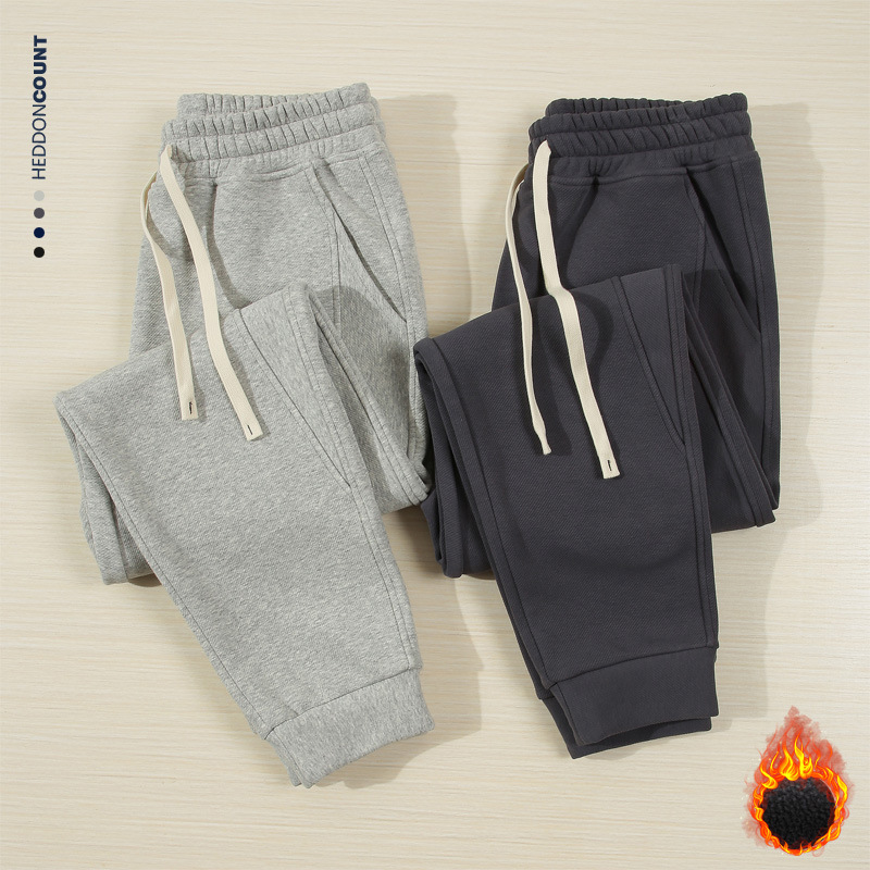 Erkek Giyim 400g ağır dimi artı kadife paçalı eşofman altı erkek 2024 sonbahar ve kış yeni günlük pantolon_voghion.com