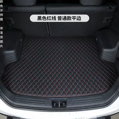 car trunk mat tail box, Trunk Mat - black-red-line-flat-edge-thickened-version-14-19-peugeot-2008