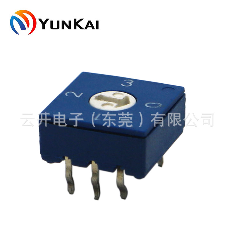 10*10mm 旋钮开关 4档 箭头柄 插件3x3脚 8421 旋转编码开关