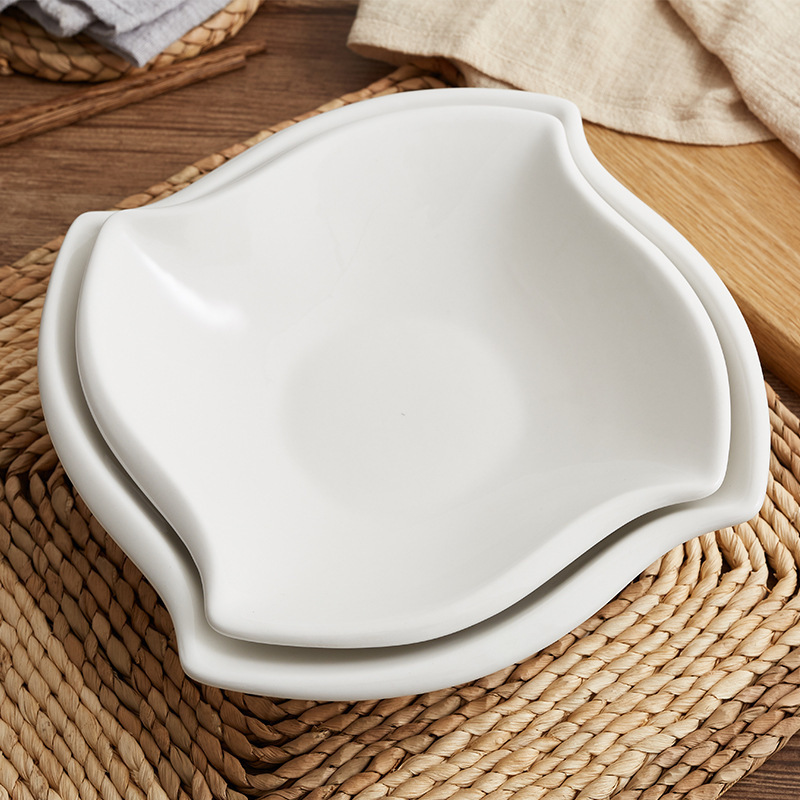 Vajilla suministros del hotel plato de cerámica tazón de sopa grande tazón de porcelana engrosada plato chino tazón de sopa tazón de fideos plato hondo tazón de fideos