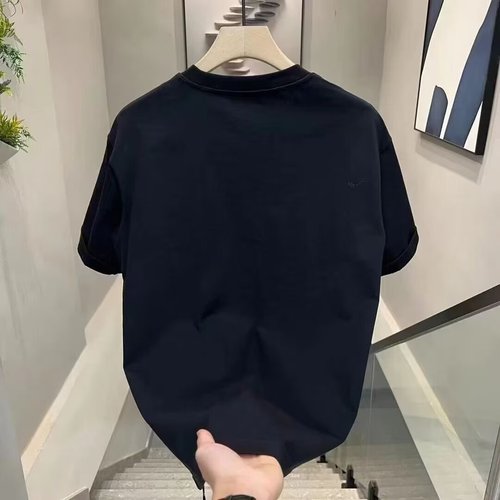 Heavyweight pure cotton short-sleeved T-shirt casual fashion men and women's summer ins white match round neck top trendy versatile men half-sleeve