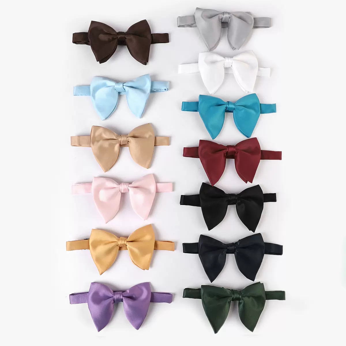 产地货源跨境男士正装服饰配件现货供应纯色扭花包心牛角大领结