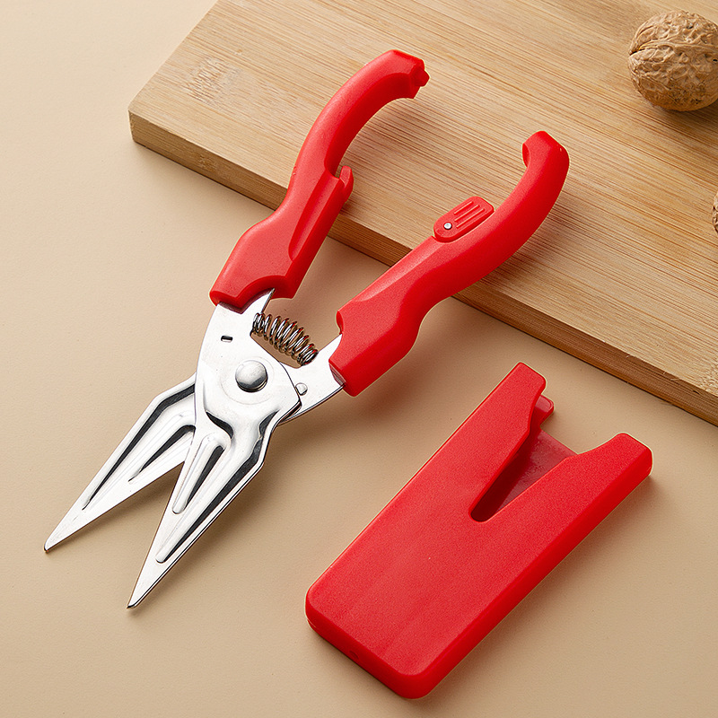 Tijeras de cocina de acero inoxidable, aptas para huesos y barbacoa