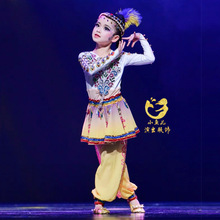 新款儿童舞蹈演出服舞台服装台表演舞蹈新疆民族维吾尔族服装