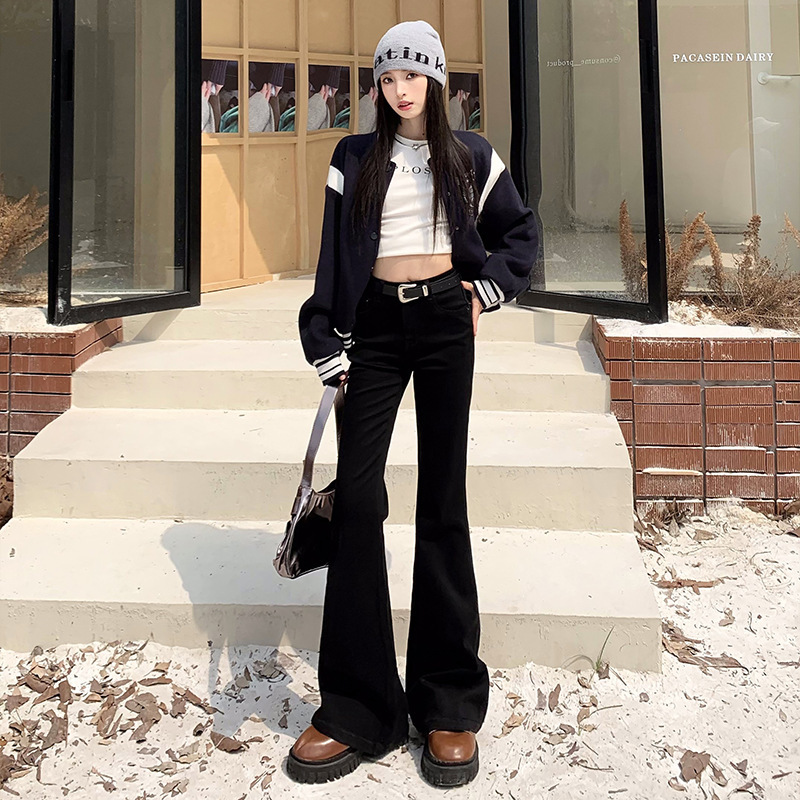【2(2000) 】｜Low-Waist Casual｜ Lazy Atmosphere｜ Hot Girl Flared Jeans Women's Floor-Length Pants