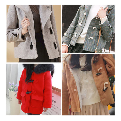 Wholesale Resin Imitation Ox Horn Buttons Cashmere Coated Wool Overcoat Woolen Coat Ox Horn Buttons Women's Style Windbreaker Decorative Buttons