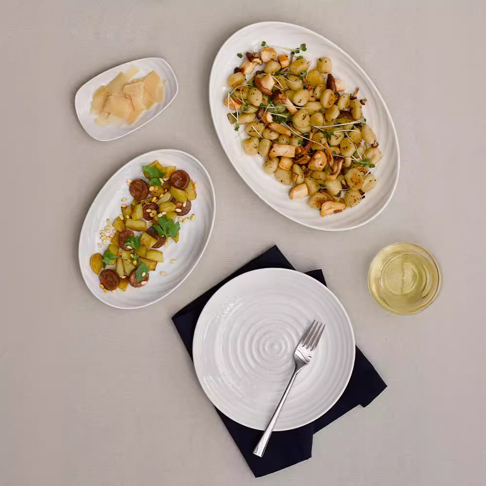 Transfronterizos LZ Lucang cerámica estilo chino cubiertos creativos cerámica ondulada serie de canciones platos platos platos platos