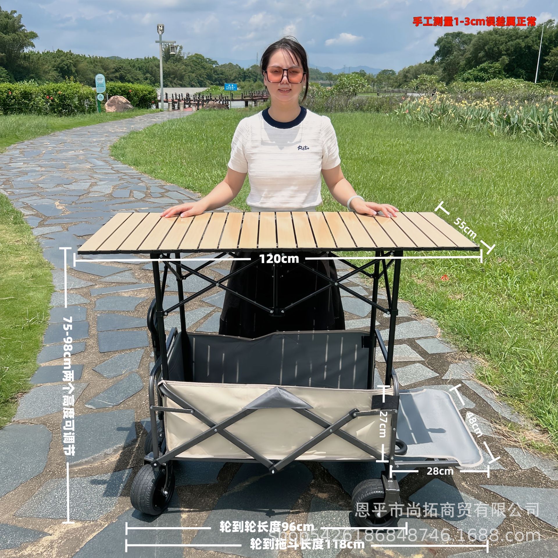 Carro de Campamento Plegable de Metal para Camping y Exteriores