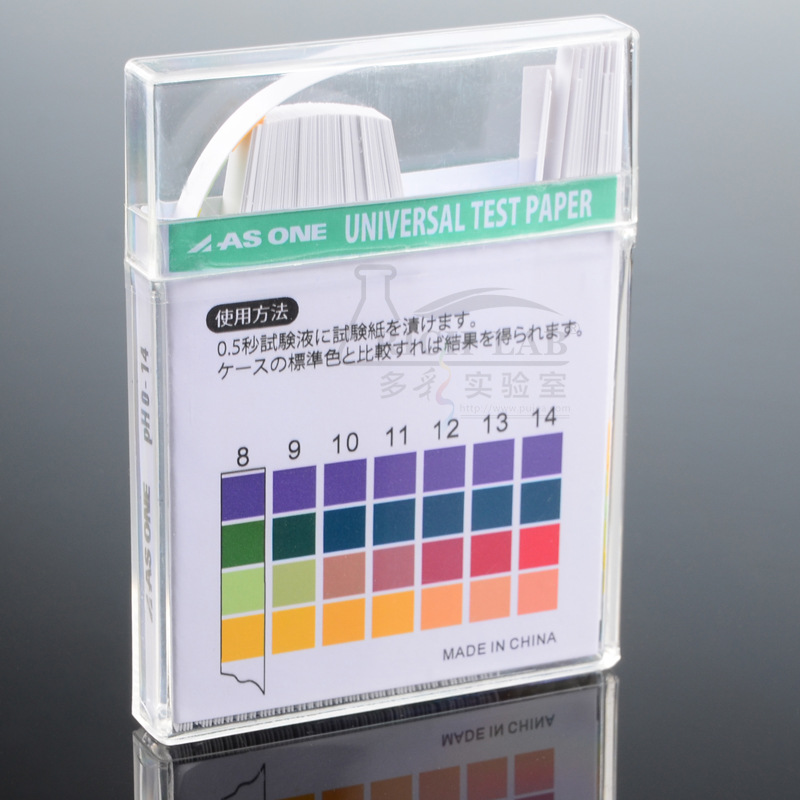 日本ASONE 盒装PH广泛试纸0-14 化妆品鱼缸水质尿液酸碱度检测纸